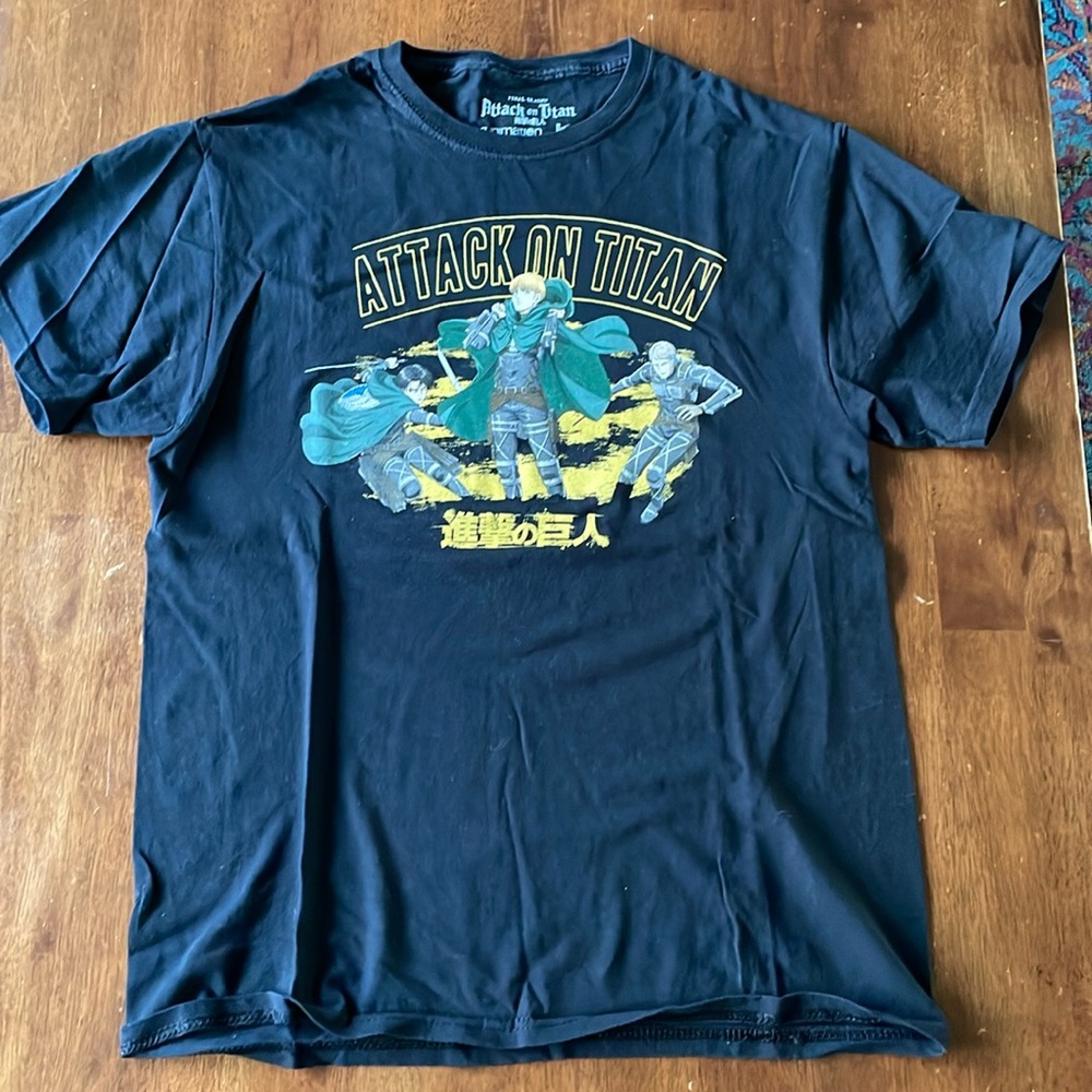 Ripple Junction Attack on Titan Black Graphic T-Shirt - M